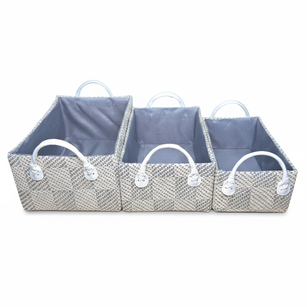 Loom Nesting Baskets- Grey Set of 3