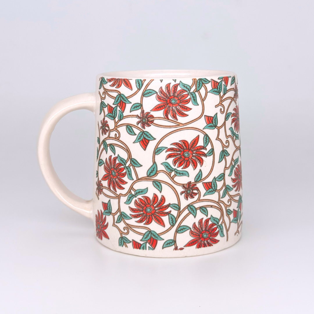 Bloom Collection - Red Floral Mugs Set of 2