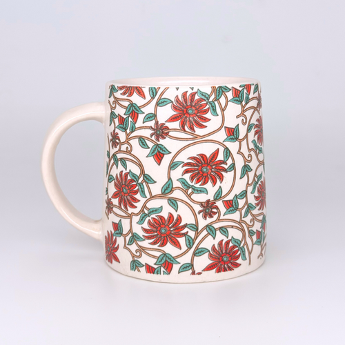 Bloom Collection - Red Floral Mugs Set of 2