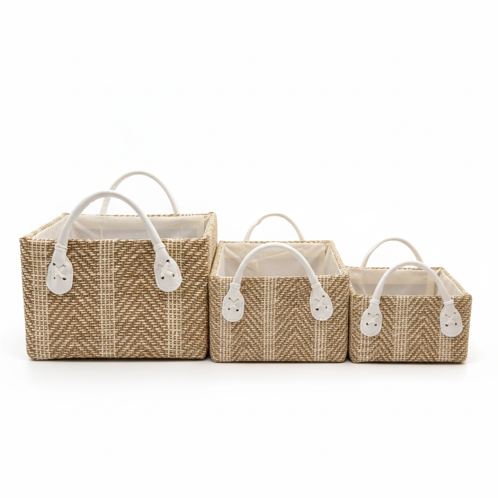 Loom Nesting Baskets- Brown Set of 3