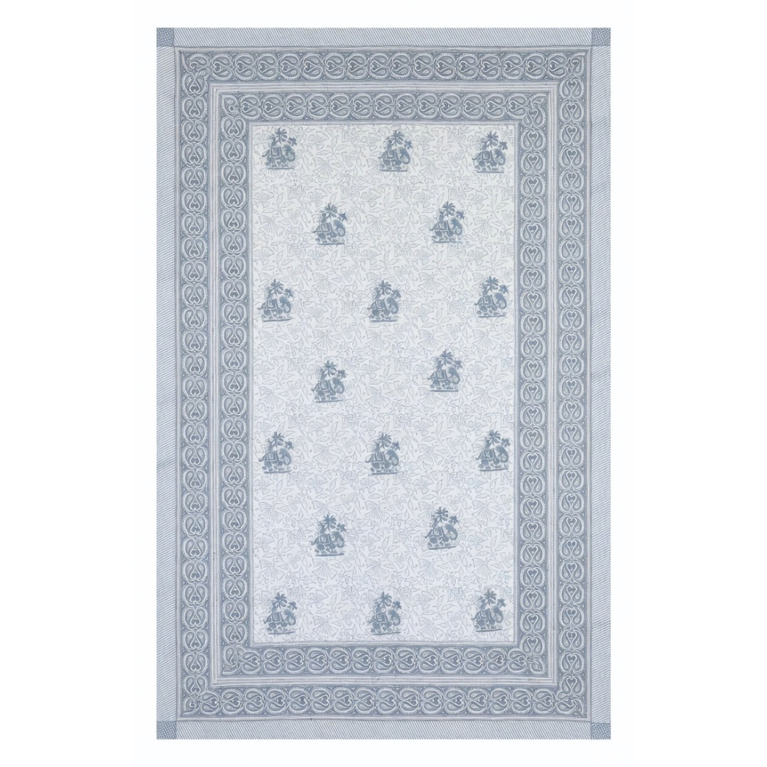 The Grey Heritage Motif Dining Table Cover and Napkins Set