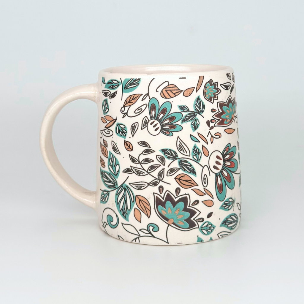 Bloom Collection - Green Garden Floral Mugs Set of 2