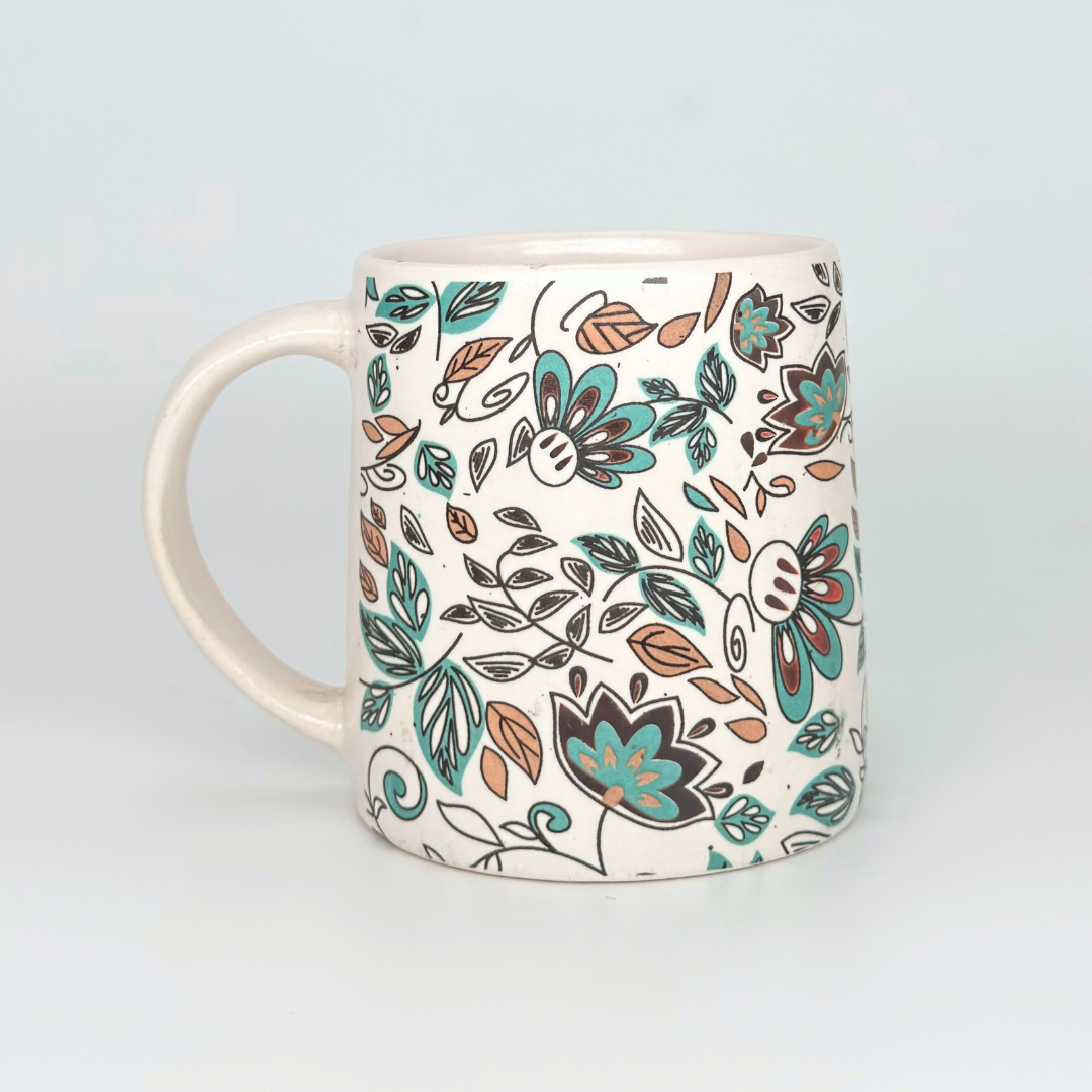 Bloom Collection - Green Garden Floral Mugs Set of 2