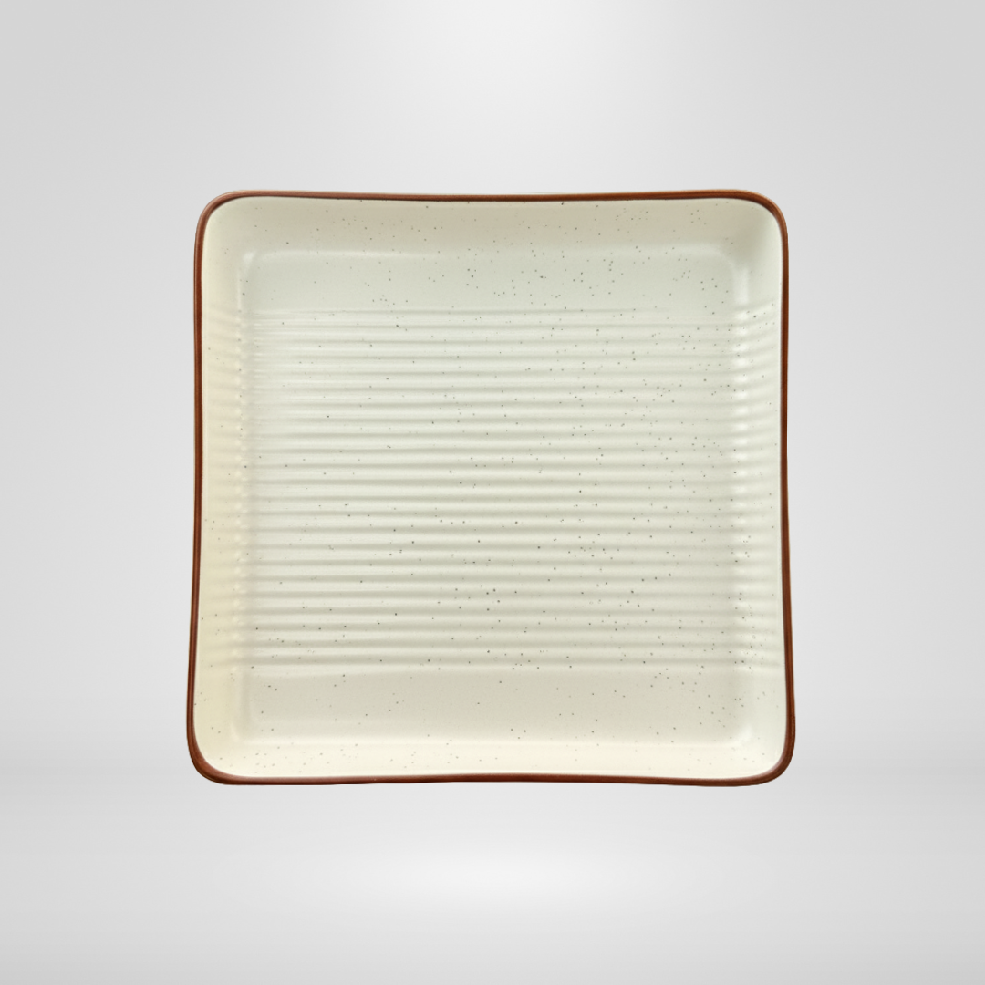 White Speckled Square Platter