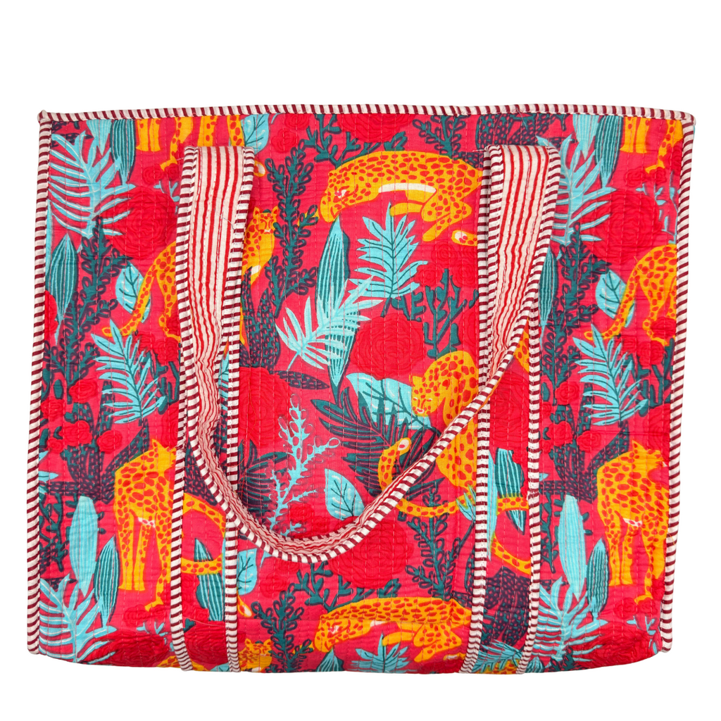 Crimson Jungle Large Tote