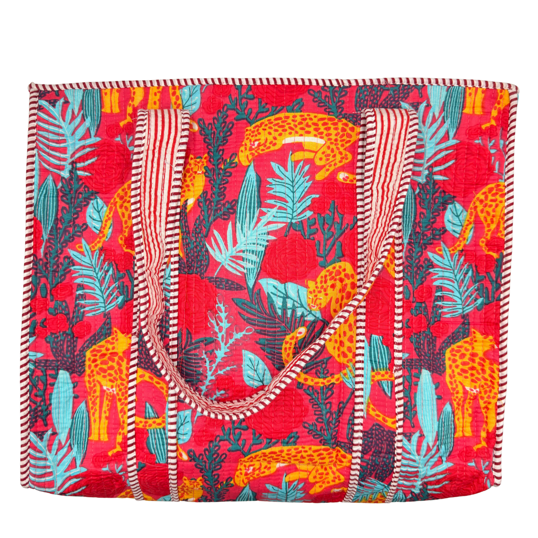 Crimson Jungle Large Tote