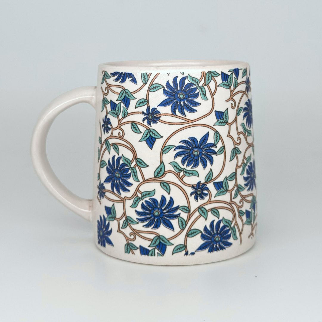 Bloom Collection - Blue Floral Mugs Set of 2