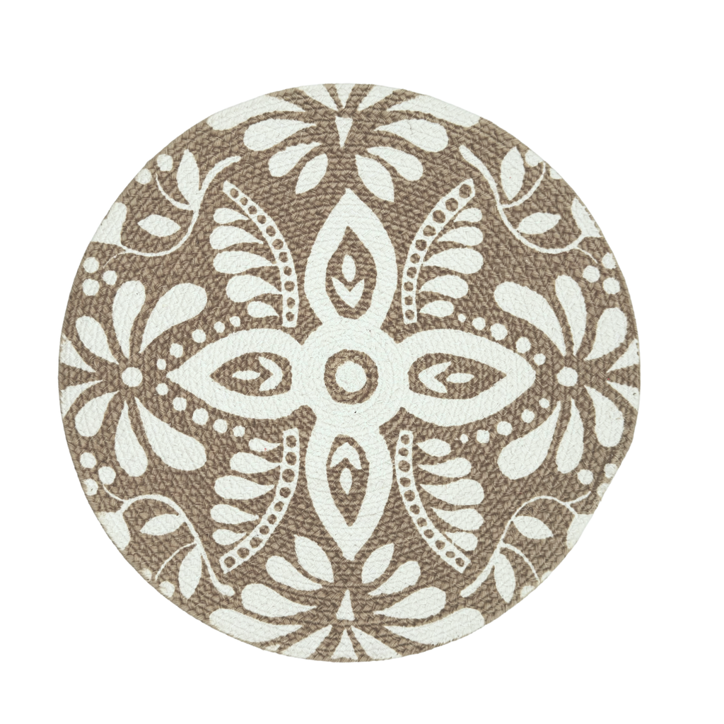 Meadow Beige and White Placemat Set of 6