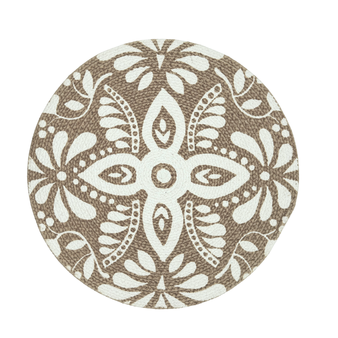 Meadow Beige and White Placemat Set of 6
