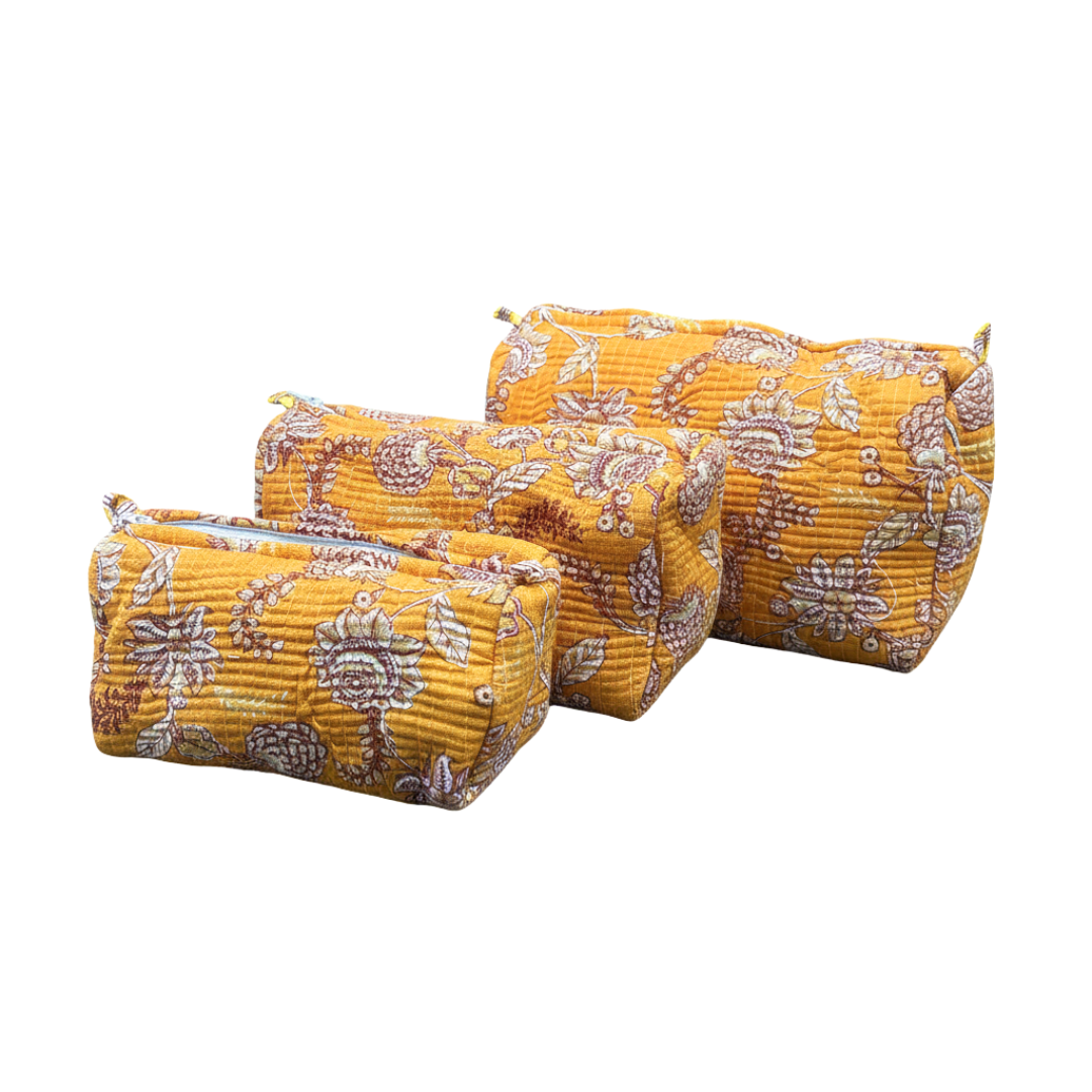 Everyday Set of 3 Pouches Mustard Yellow