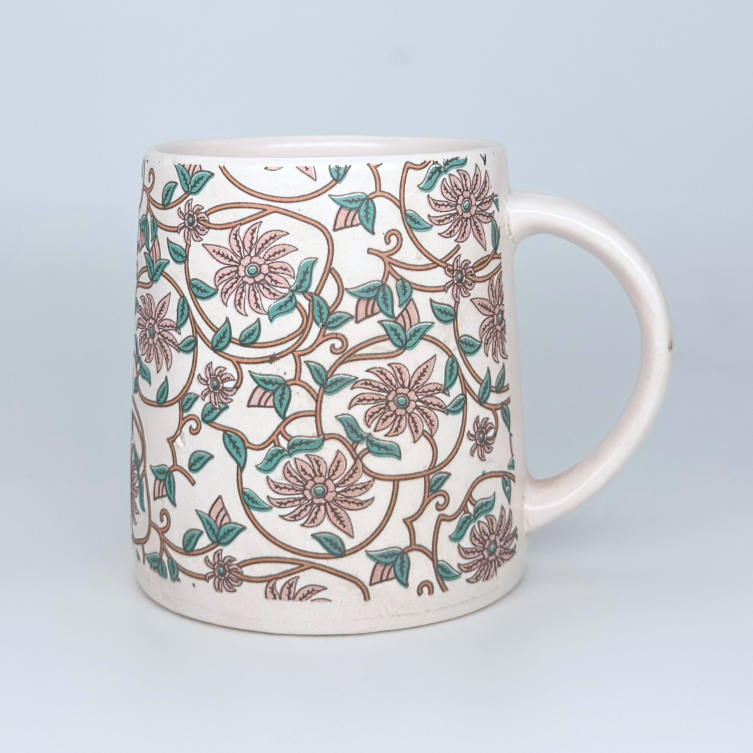 Bloom Collection - Blush Pink Floral Mugs Set of 2