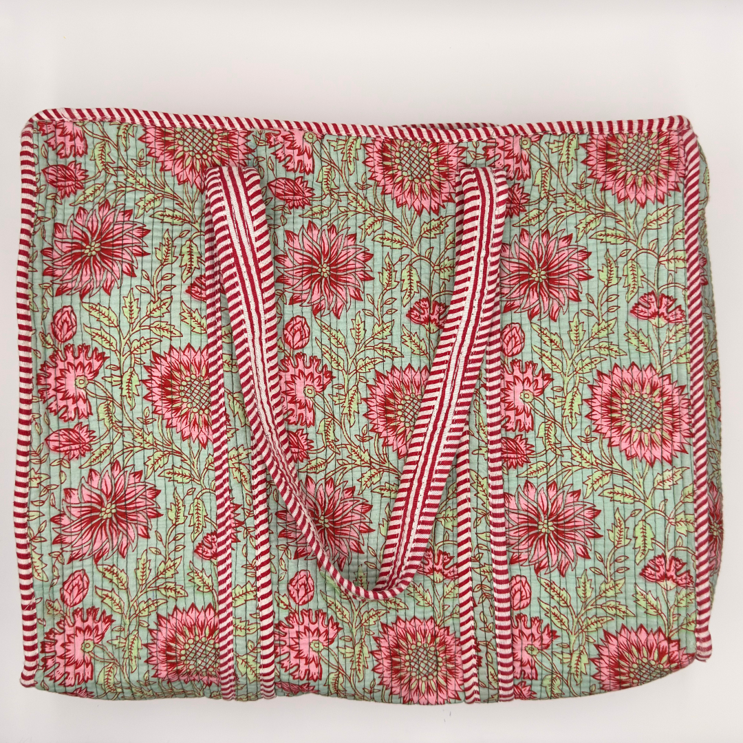Mint Bloom Large Tote