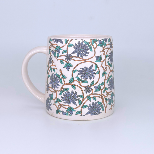 Bloom Collection - Grey Floral Mugs Set of 2