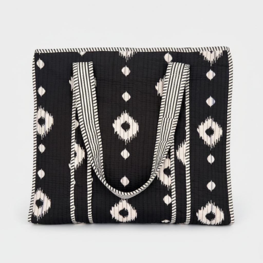 Onyx Ikat Large Tote