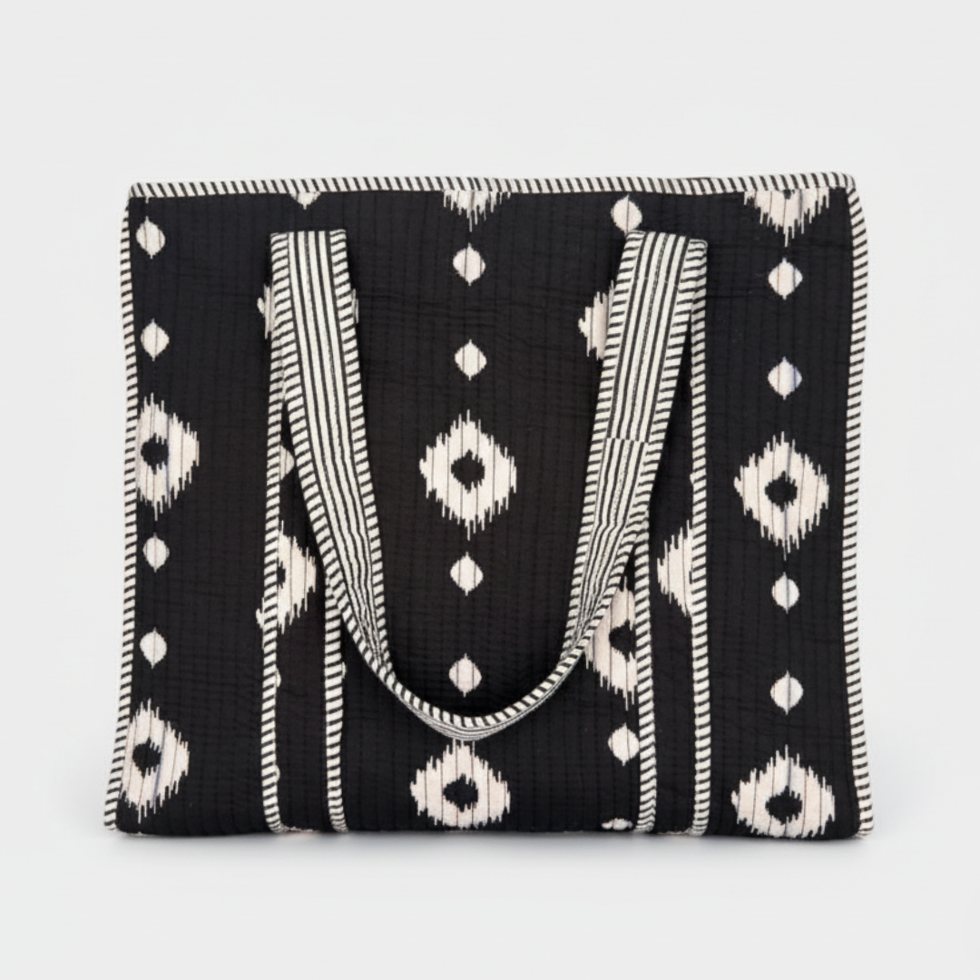 Onyx Ikat Large Tote