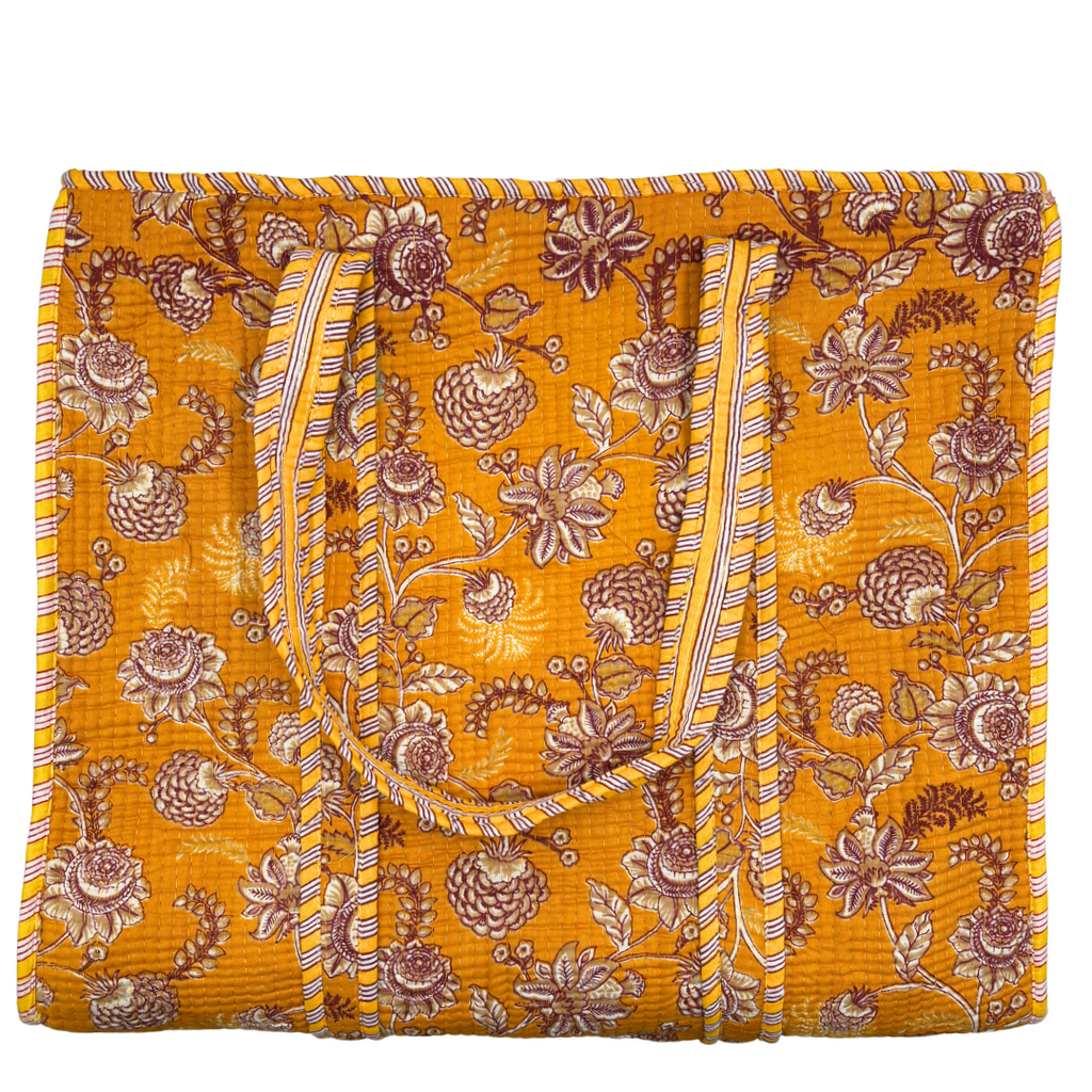 Sanganeri Mustard Large Tote