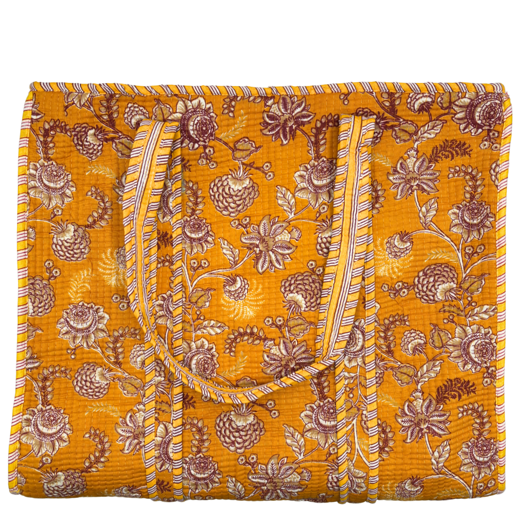 Sanganeri Mustard Large Tote