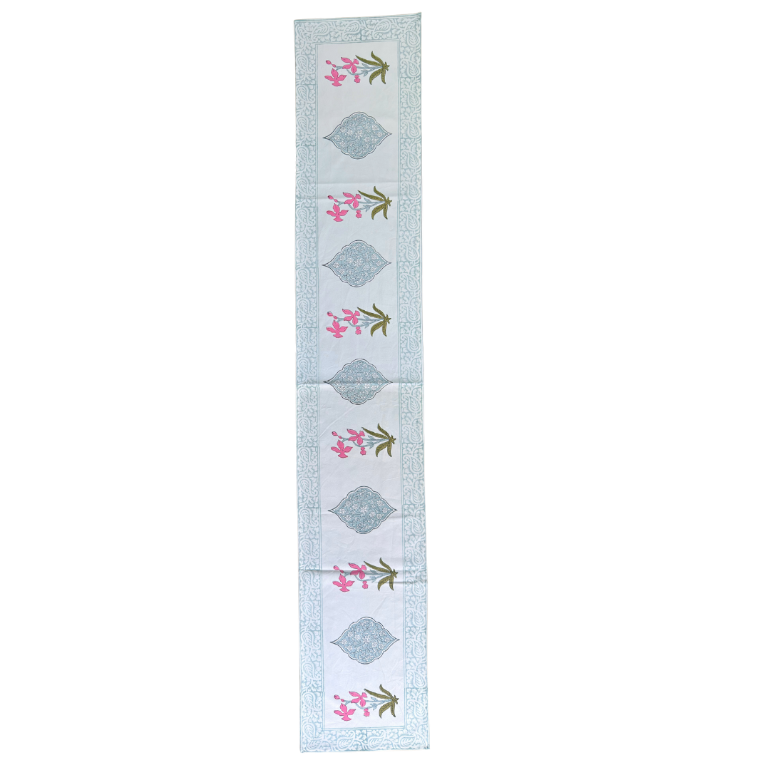 The Grey and Pink Handblock Print Table Linen Set