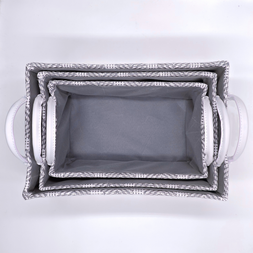 Loom Nesting Baskets- Charcoal Grey Set of 3