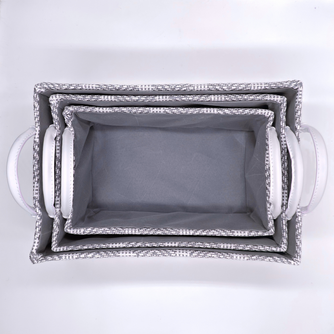 Loom Nesting Baskets- Charcoal Grey Set of 3