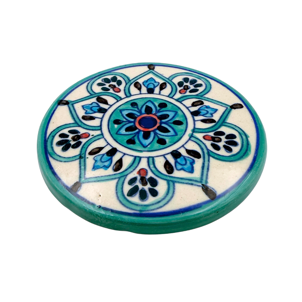Tarika Coasters Set of 4 with Metal Stand