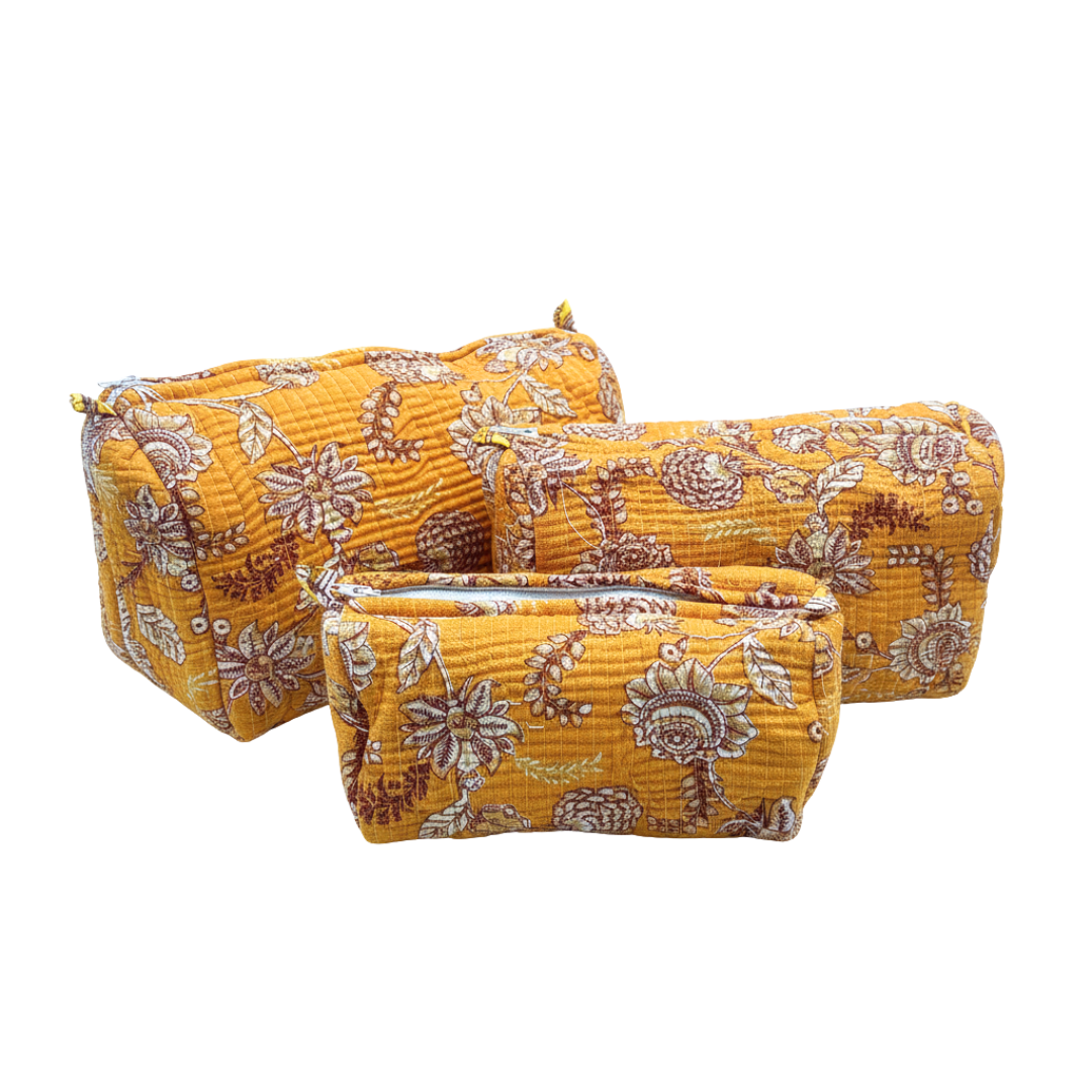 Everyday Set of 3 Pouches Mustard Yellow