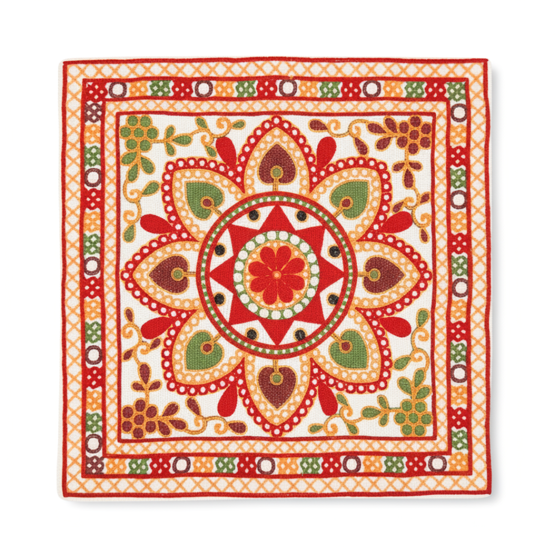 Gulnaar Cushion Covers - Rangoli Motif Set of 5