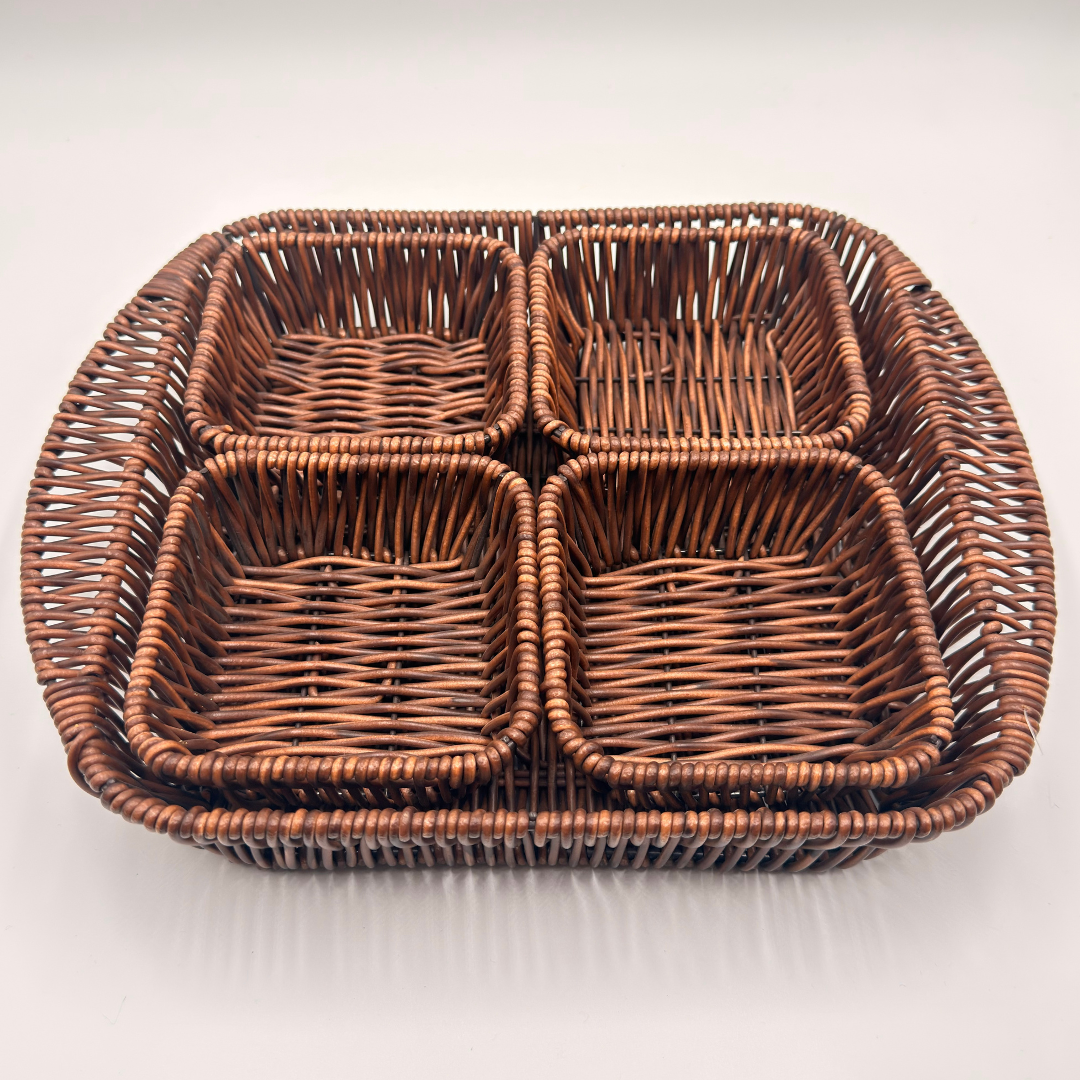 Terra Wicker Tray and 4 Bowls Set