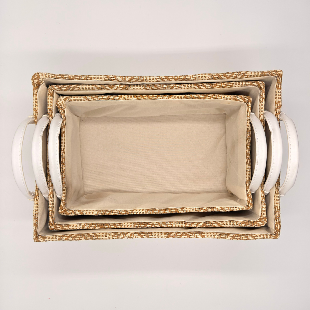 Loom Nesting Baskets- Brown Set of 3
