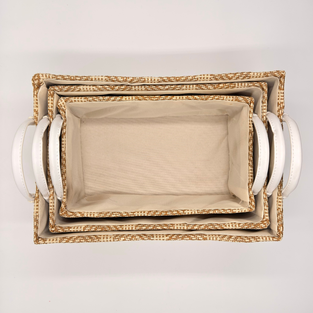 Loom Nesting Baskets- Brown Set of 3
