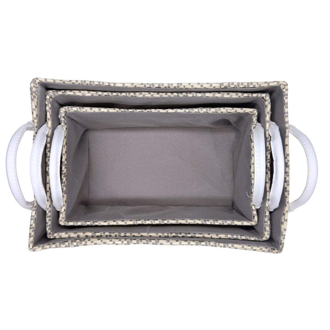 Loom Nesting Baskets- Grey Set of 3