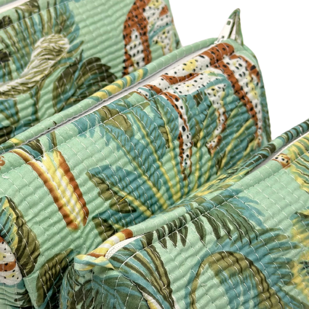 Everyday Set of 3 Pouches Green Jungle Print