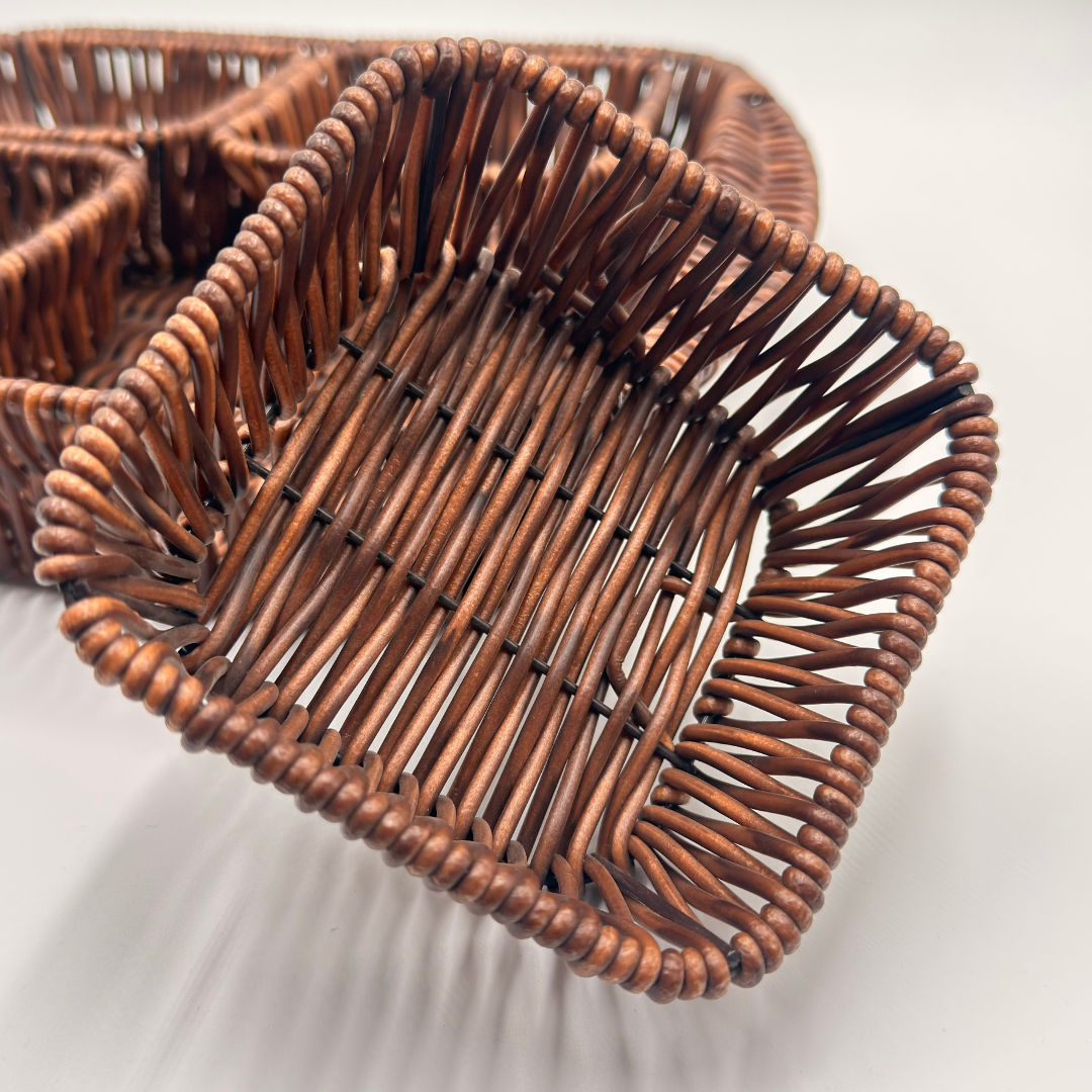 Terra Wicker Tray and 4 Bowls Set