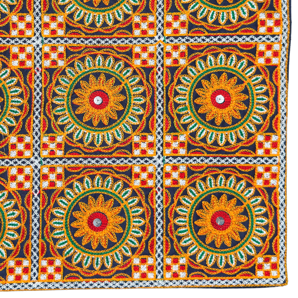 Sunflowers and Mirrors Cushion Cover- Blue Set of 4