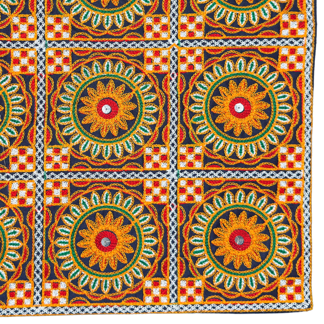 Sunflowers and Mirrors Cushion Cover- Blue Set of 4