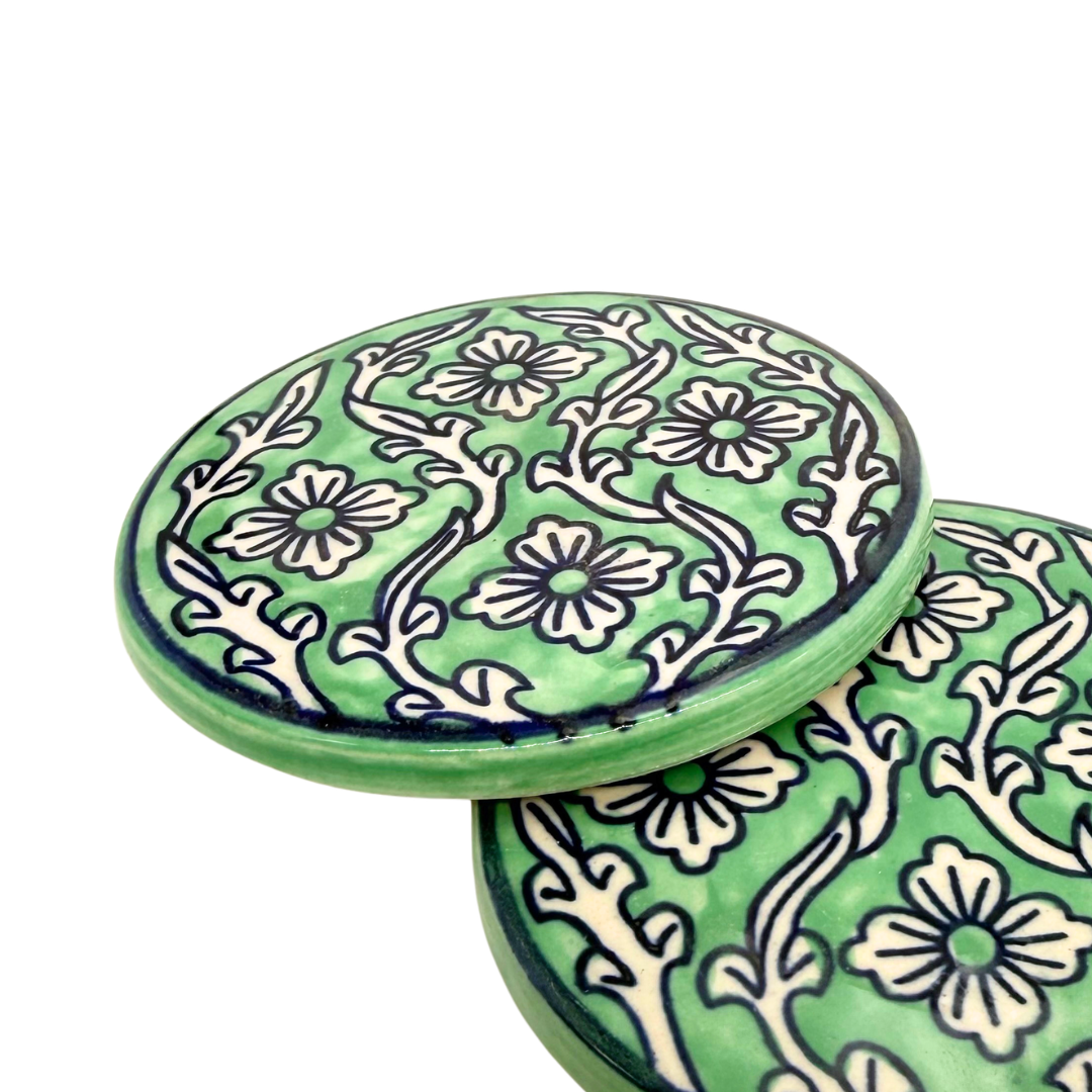 Vanya Coasters Set of 4 with Metal Stand