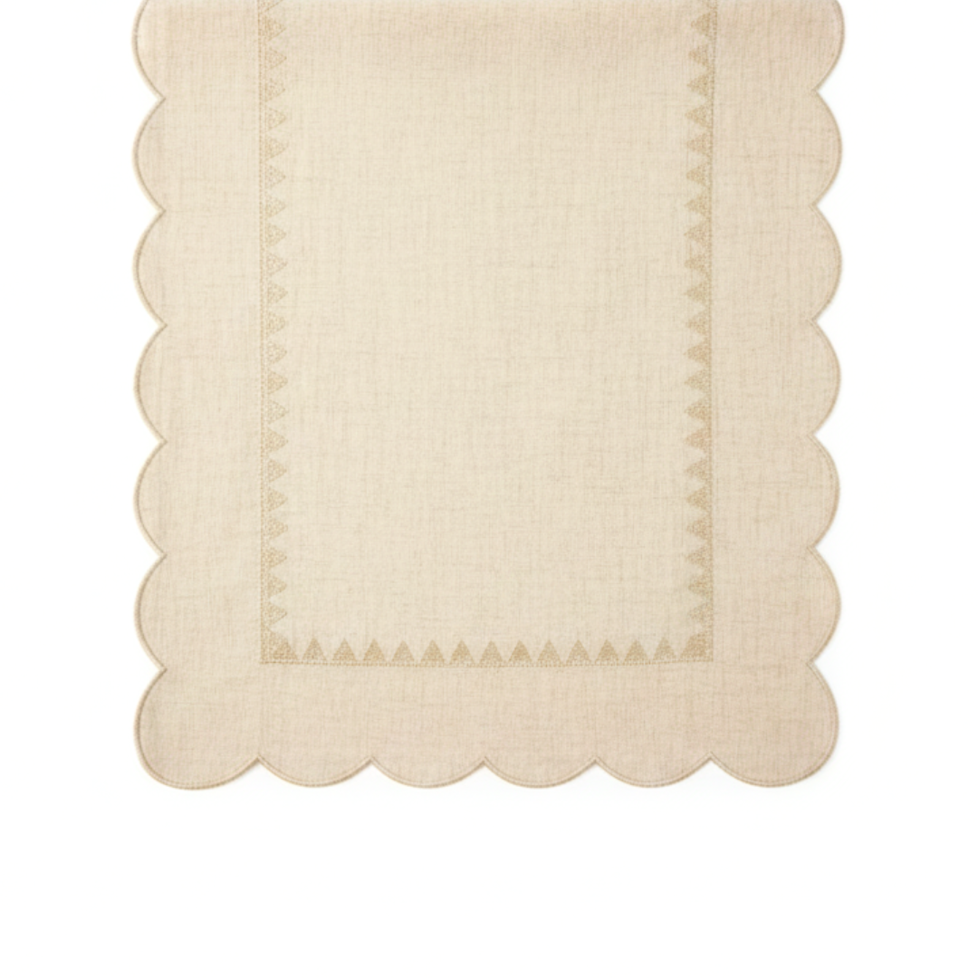 Beige Soft Geometric Runner
