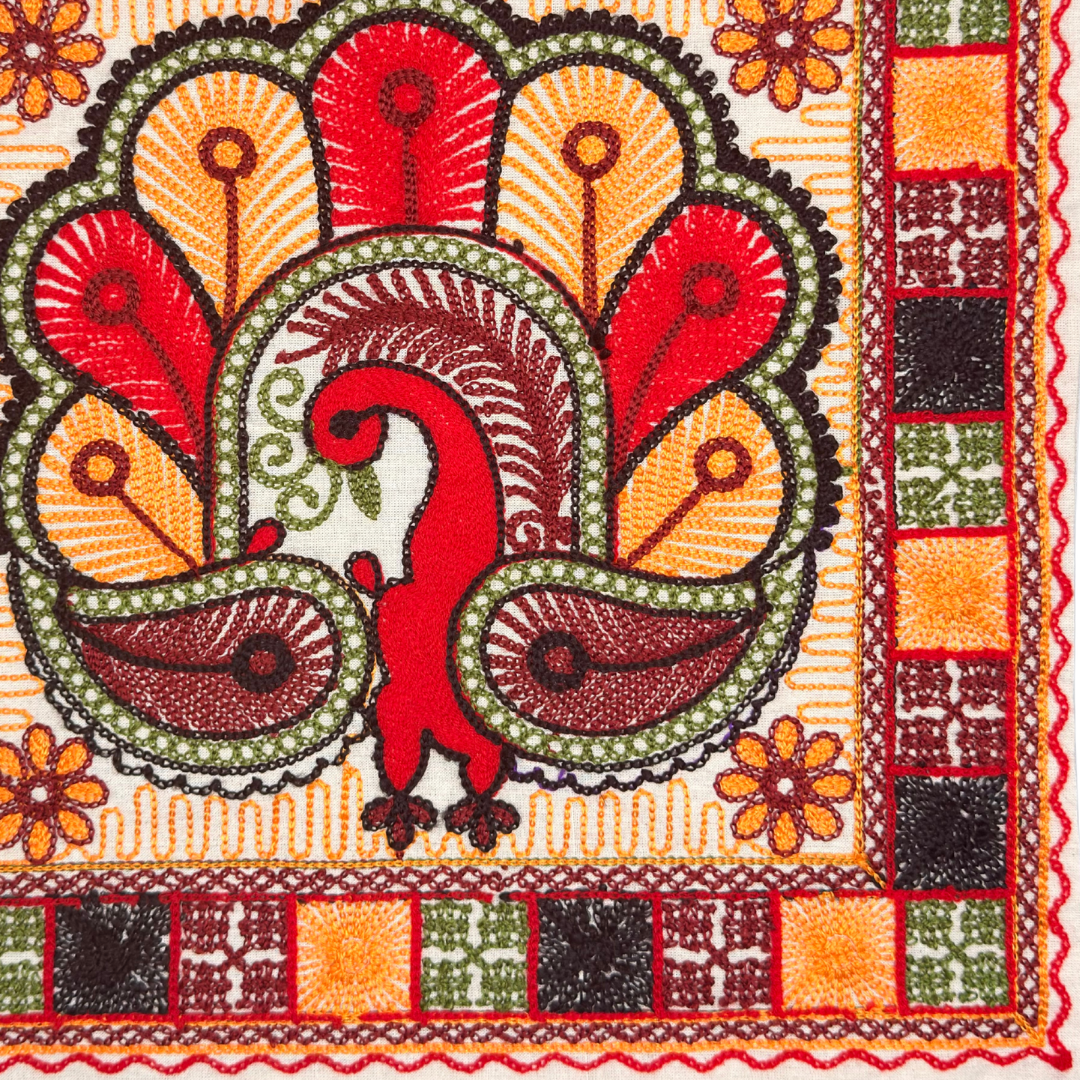 Gulnaar Cushion Covers - Peacock Motif Set of 5