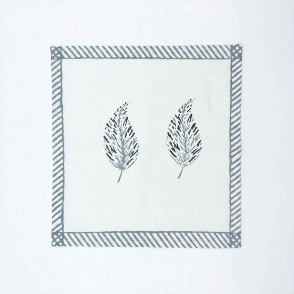 The Grey Botanical Dining Table Cover and Napkins Set