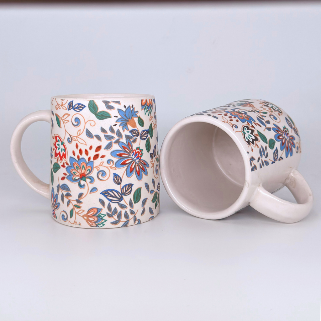 Bloom Collection - Blue Garden Floral Mugs Set of 2