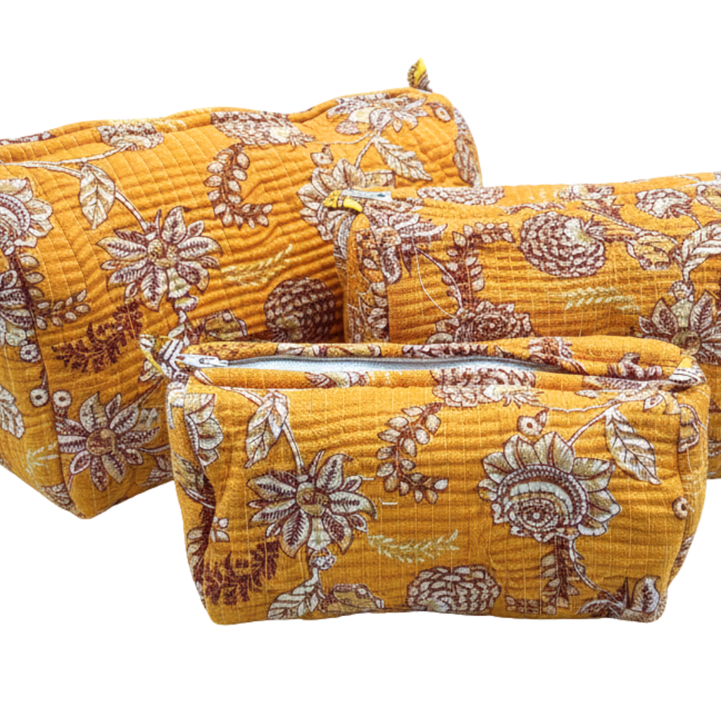 Everyday Set of 3 Pouches Mustard Yellow