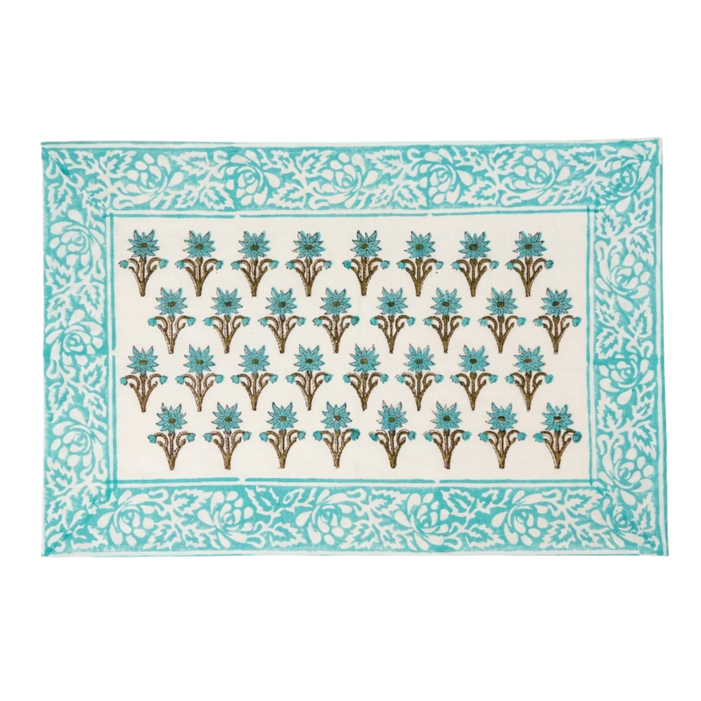 The Blue Handblock Print Table Linen Set