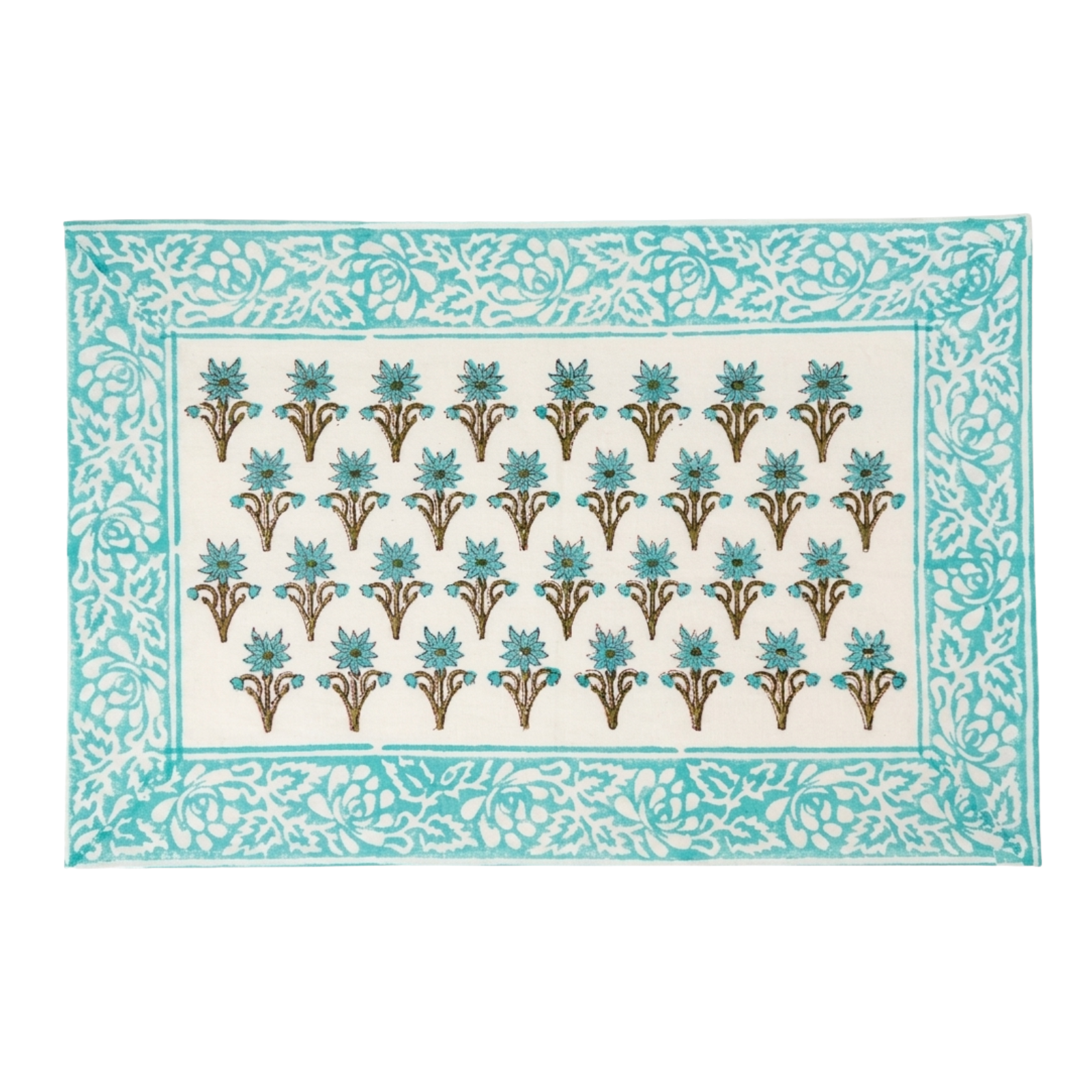 The Blue Handblock Print Table Linen Set