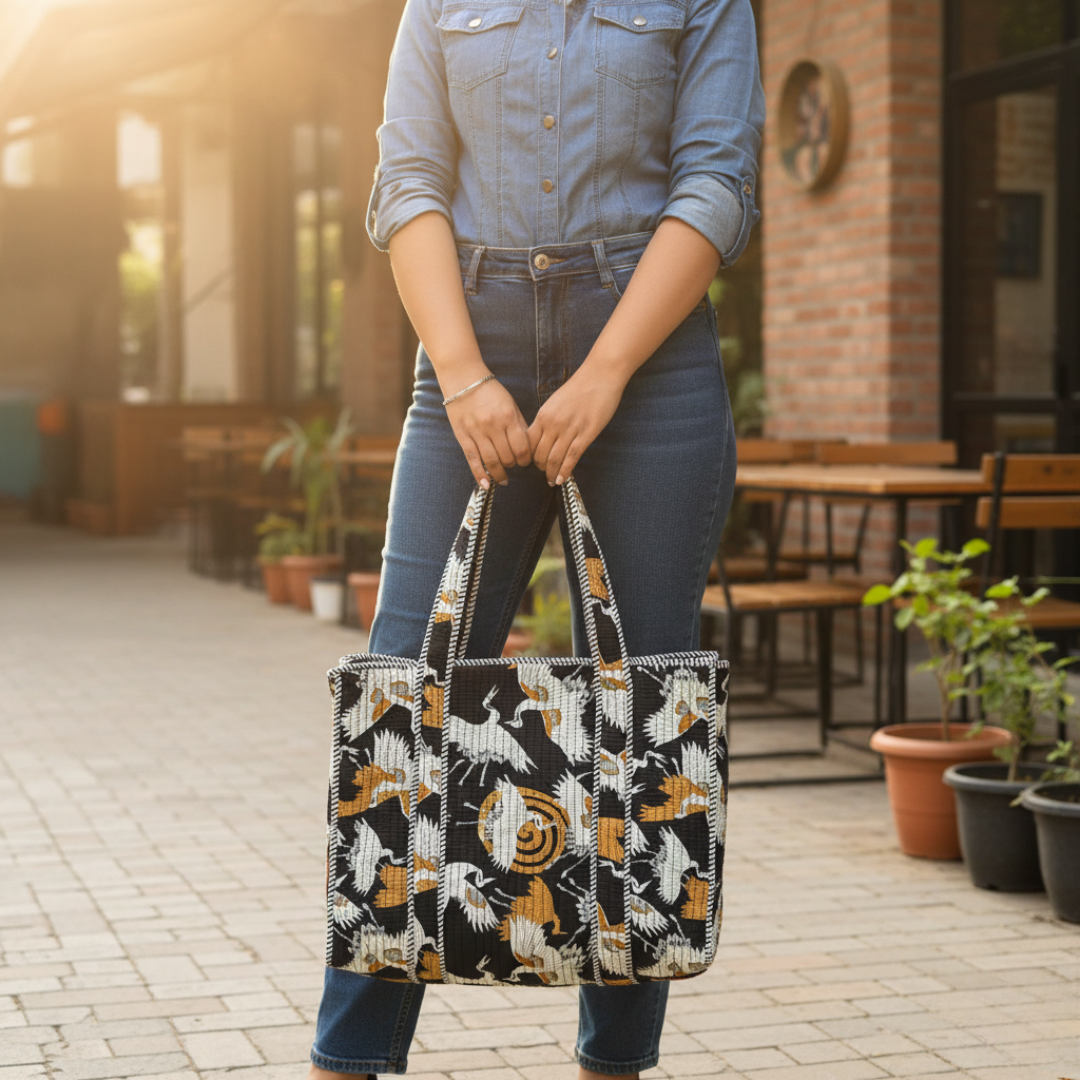 Ebony Crane Large Tote