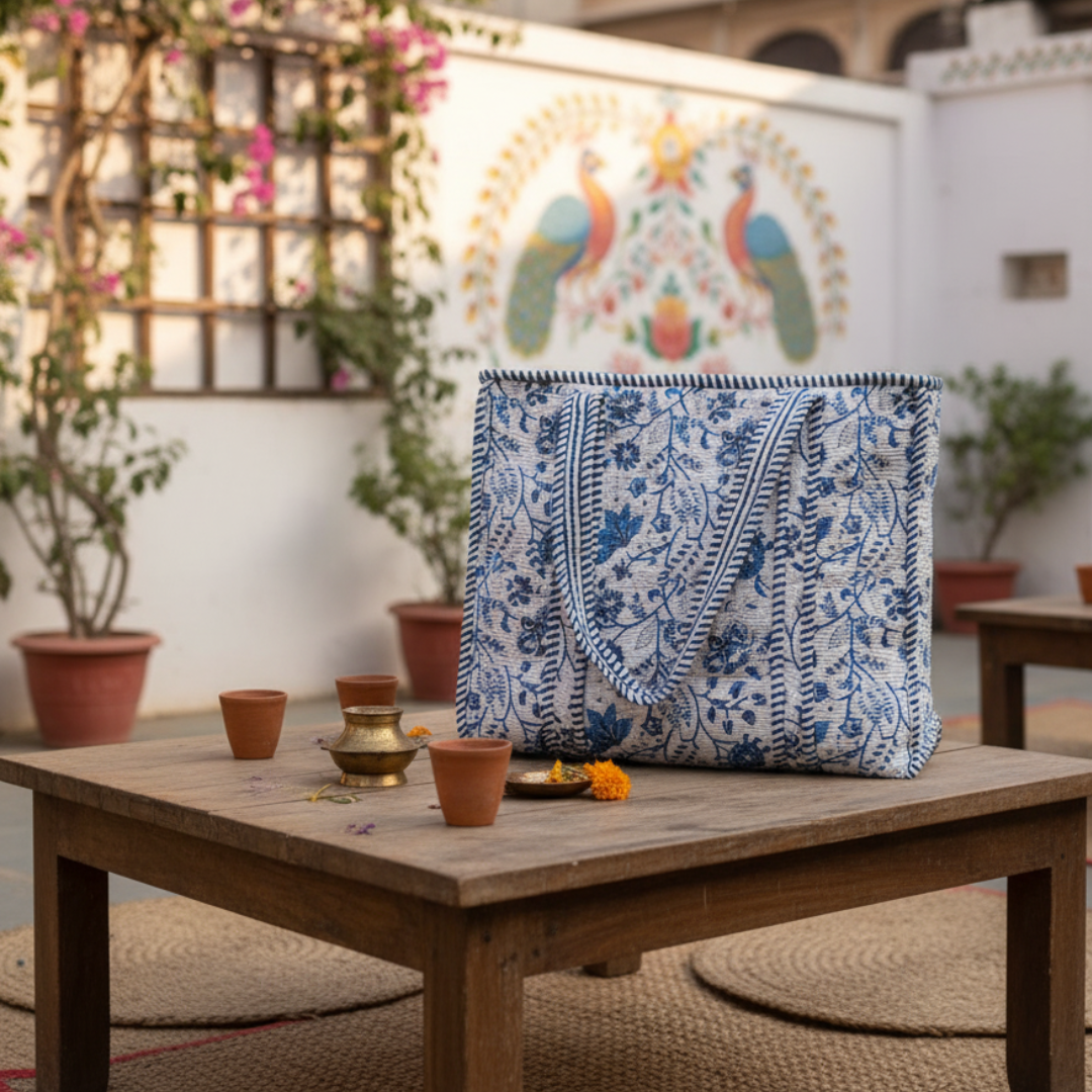 Blooming Blue Tote