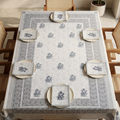 The Grey Heritage Motif Dining Table Cover and Napkins Set