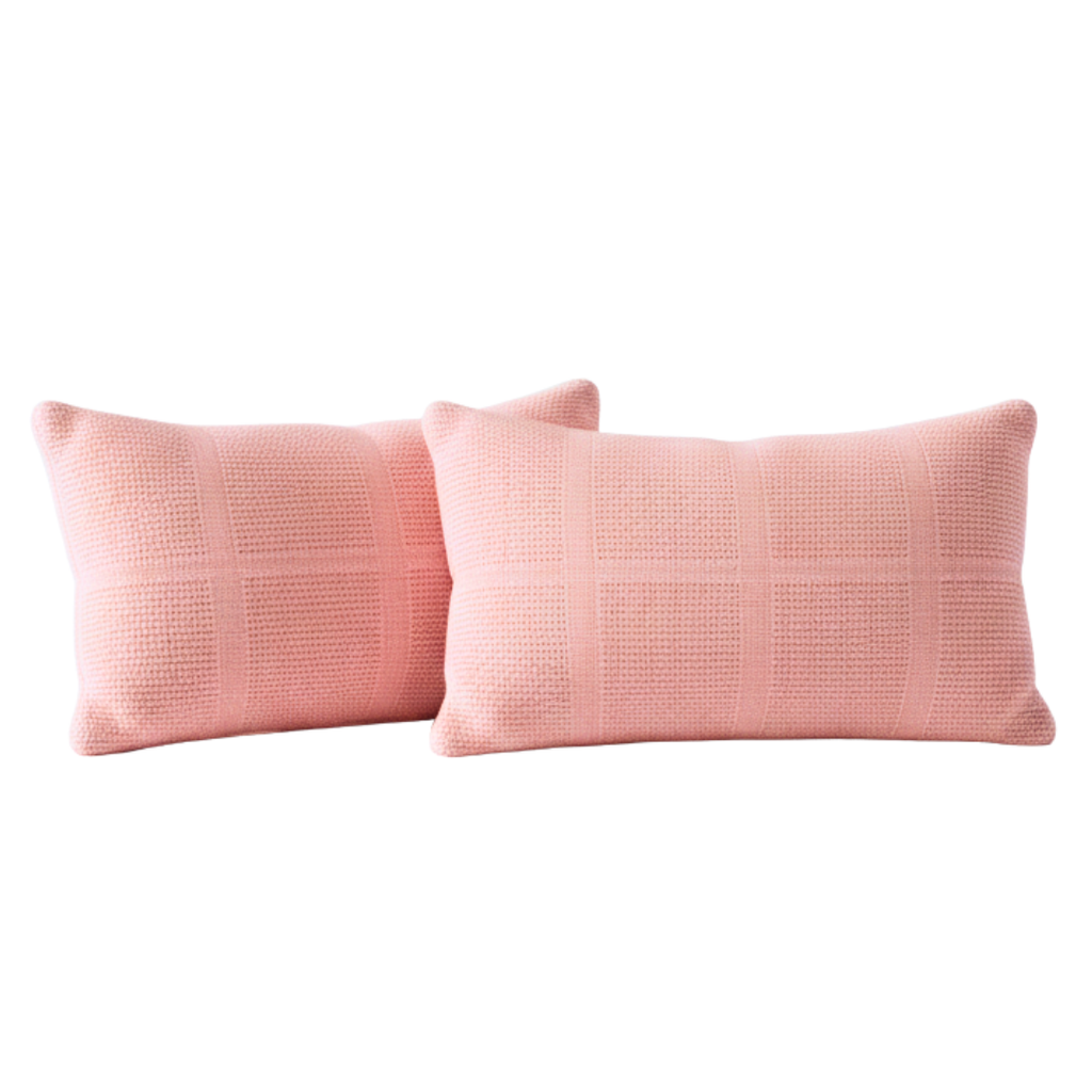 Cozy Pink Knitted Throw with Two Cushions