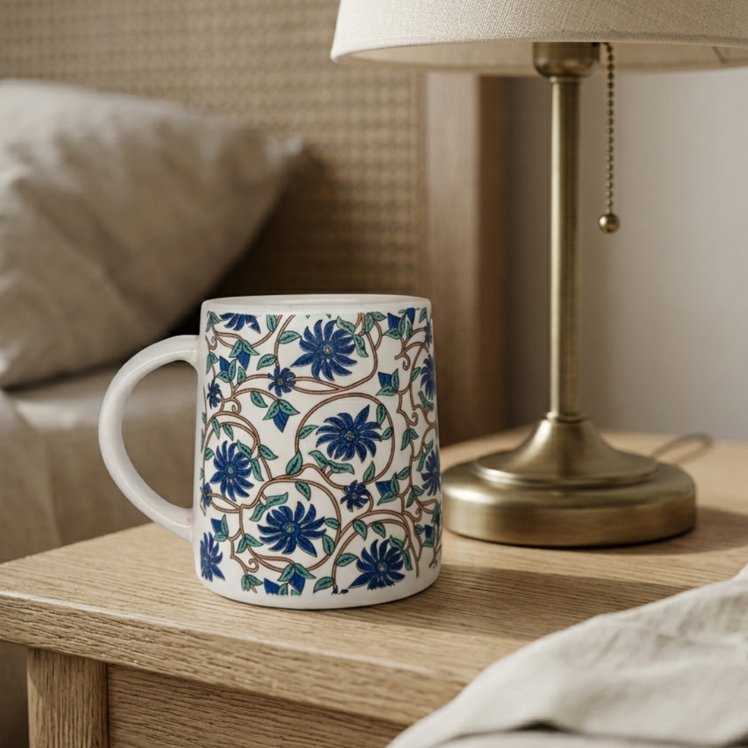 Bloom Collection - Blue Floral Mugs Set of 2