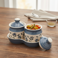 Floral Grey Patterned Jar Set