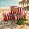 Everyday Set of 3 Pouches Red Palm Tree Print